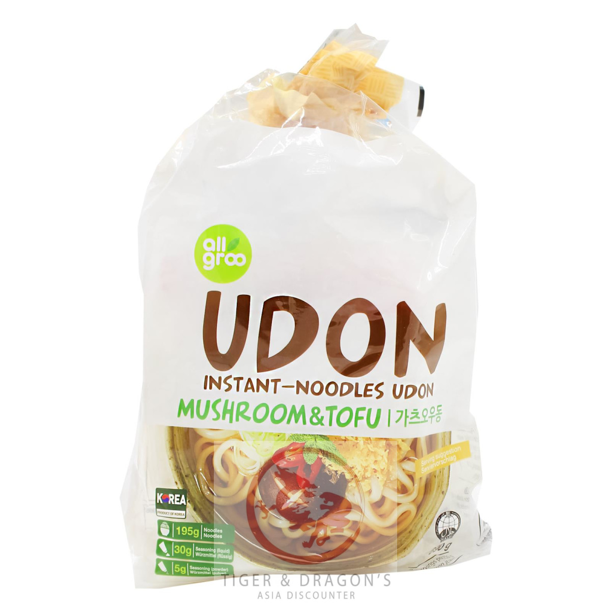 Allgroo Udon Nudeln Tofu und Pilz Geschmack 690g