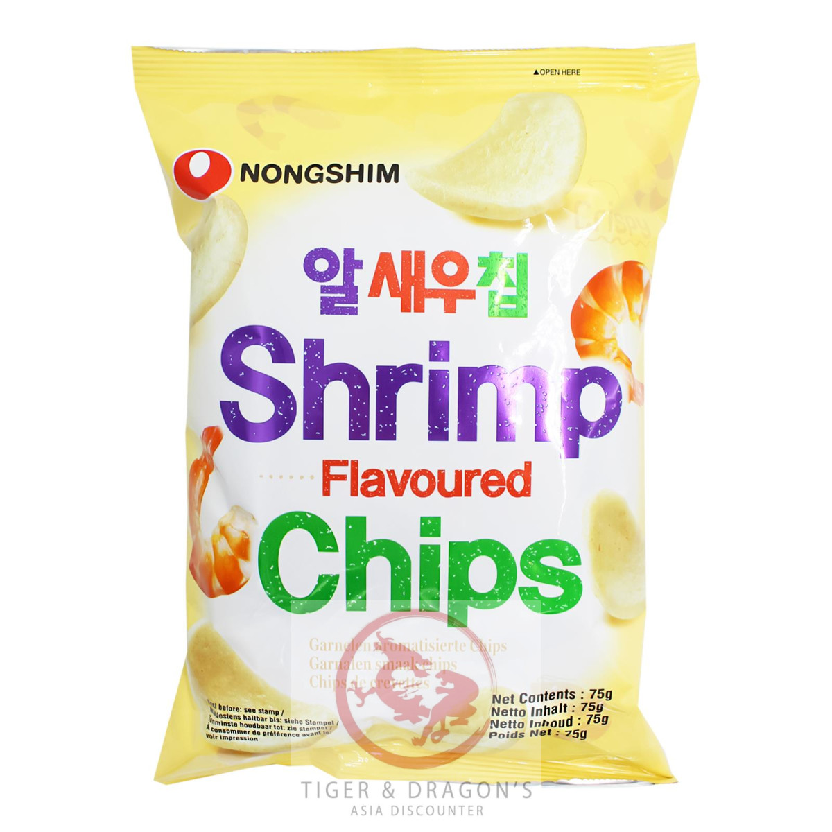 10x75g Nong Shim Shrimps Flavoured Chips (Papa Vo®)