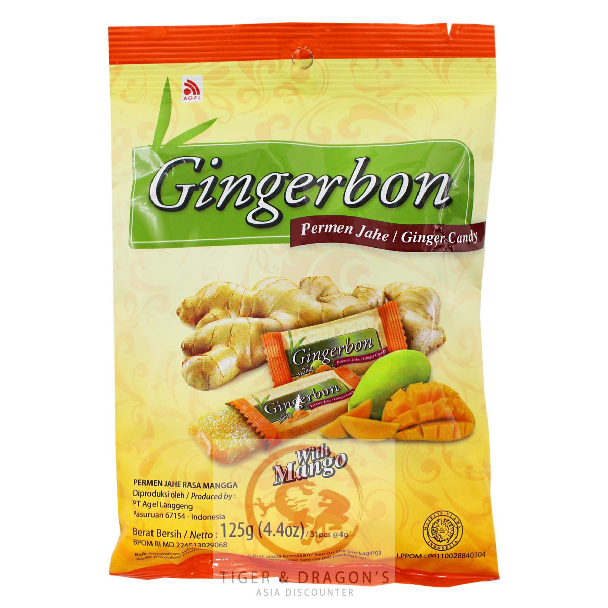 Agel Gingerbon mit MANGO Geschmack 125g