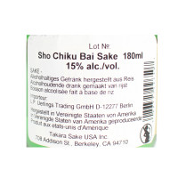 Sho Chiku Bai Reiswein Sake 180ml 15%vol.