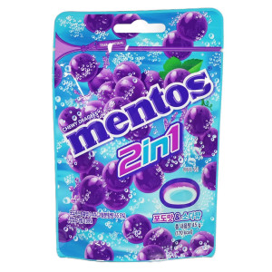 Mentos 2in1 Dragees mit Traubengeschmack 45g