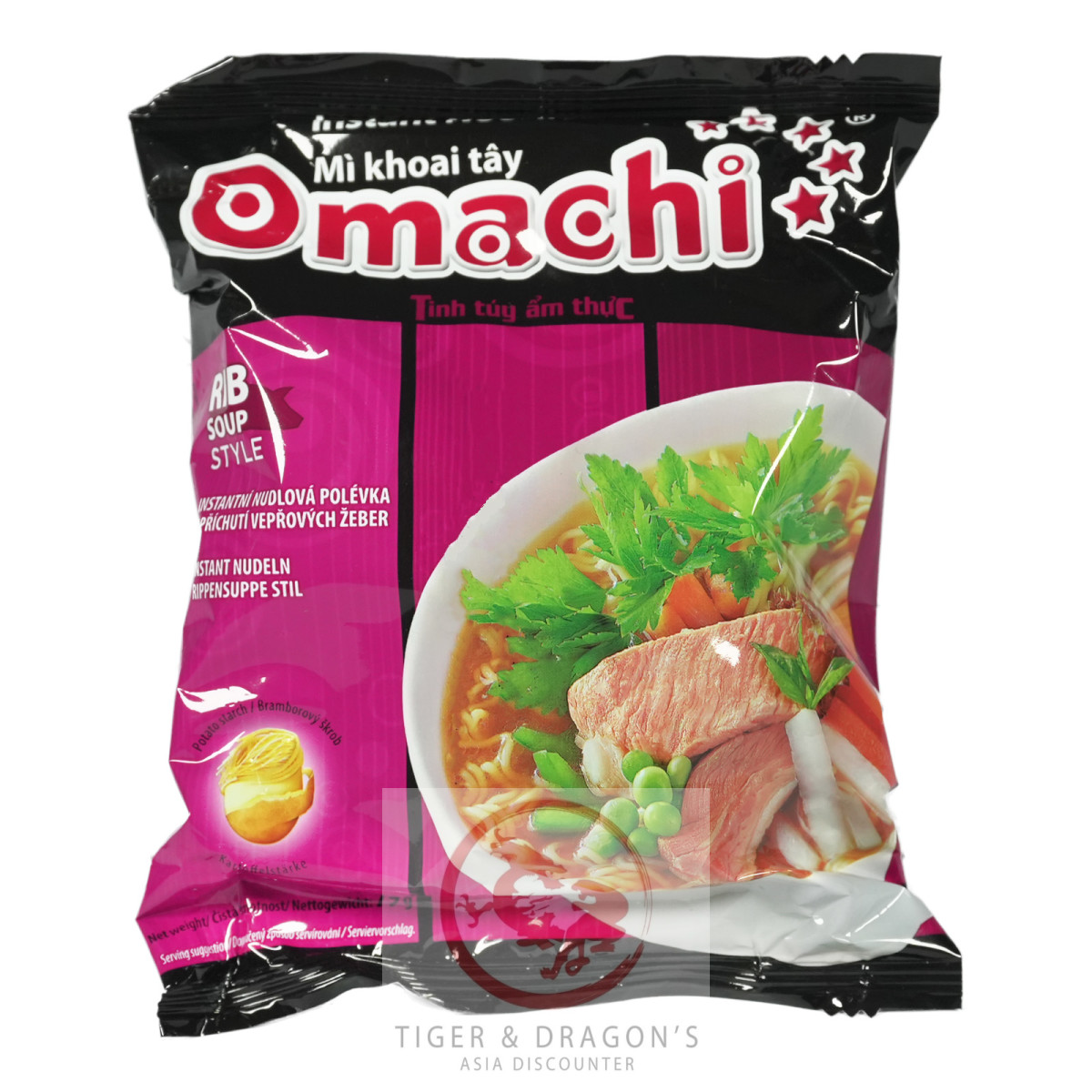 Omachi Instantnudeln Schweinrippchen Geschmack 79g