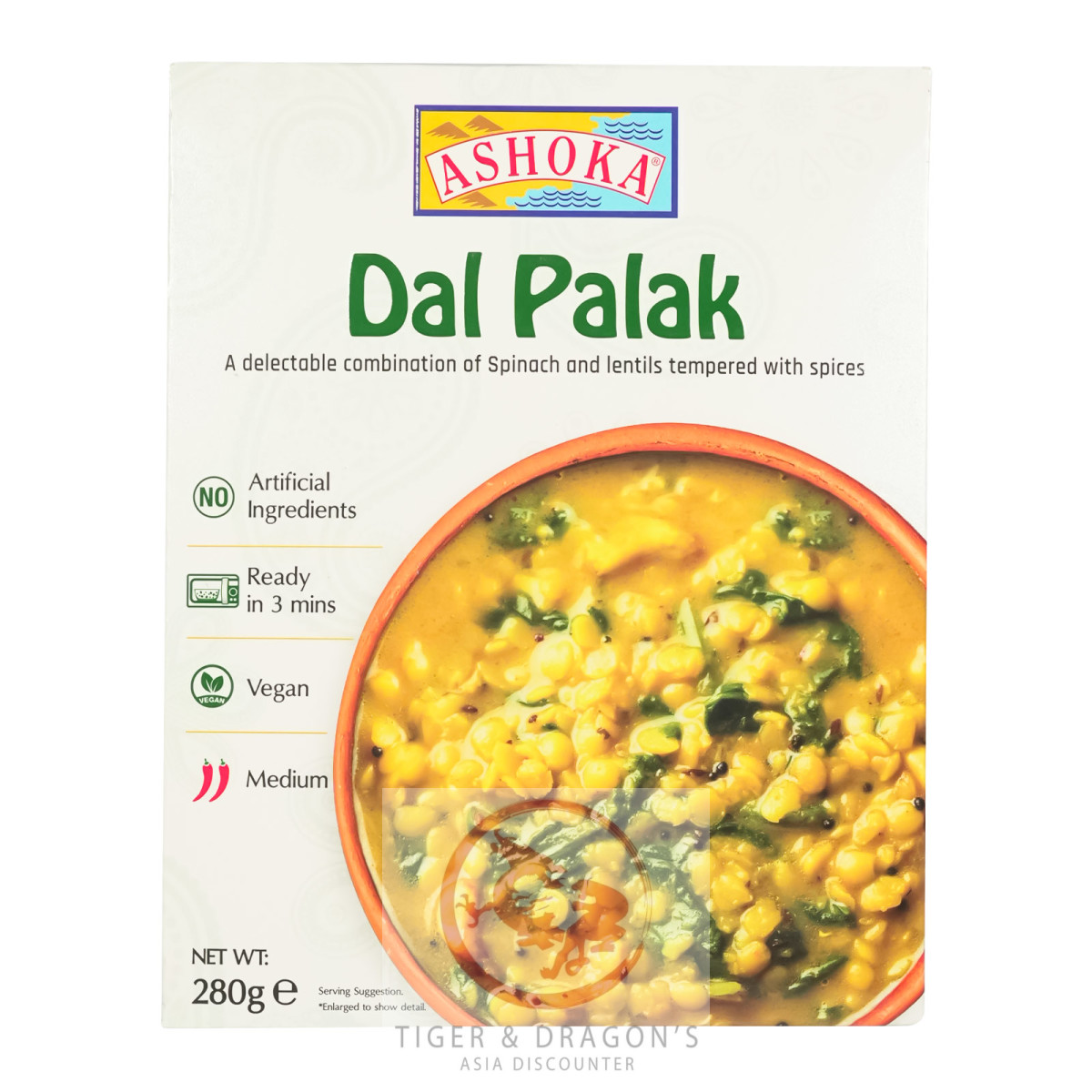Ashoka Dal Palak Instant Spinat Linsen Curry 280g