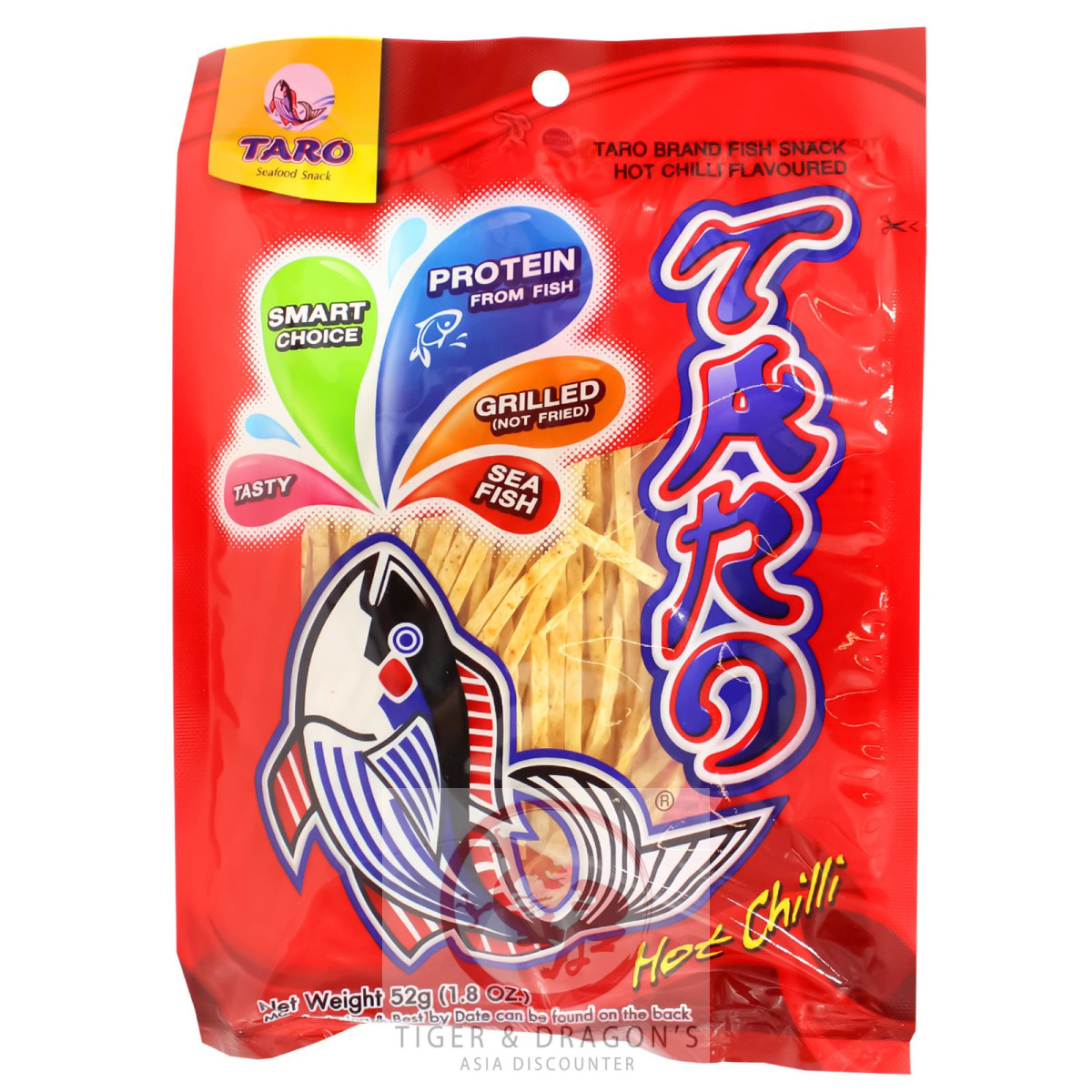 Taro Fish Snack Hot Chilli Flavour 52g (rot)