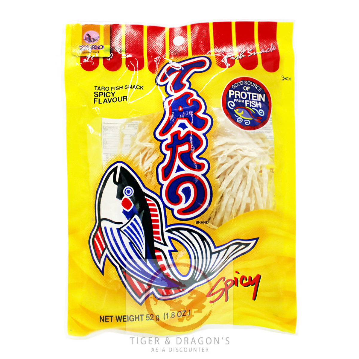 Taro Fish Snack Spicy Flavour 52g (gelb)